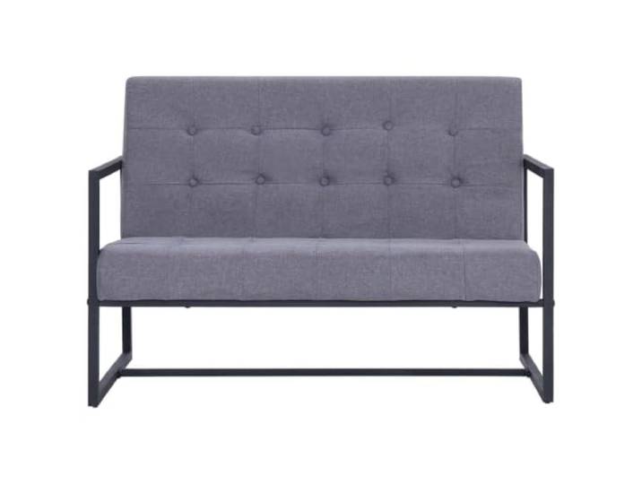 KTHLBRH 2-Sitzer-Sofa, Hellgrau, 114 cm Rahmen aus Holz, Beine aus Stahl, robuster Stoff, einfach zu montieren