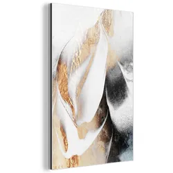 METALLBILD Luxus - Abstrakt - Gold - Weiß 20x30 cm