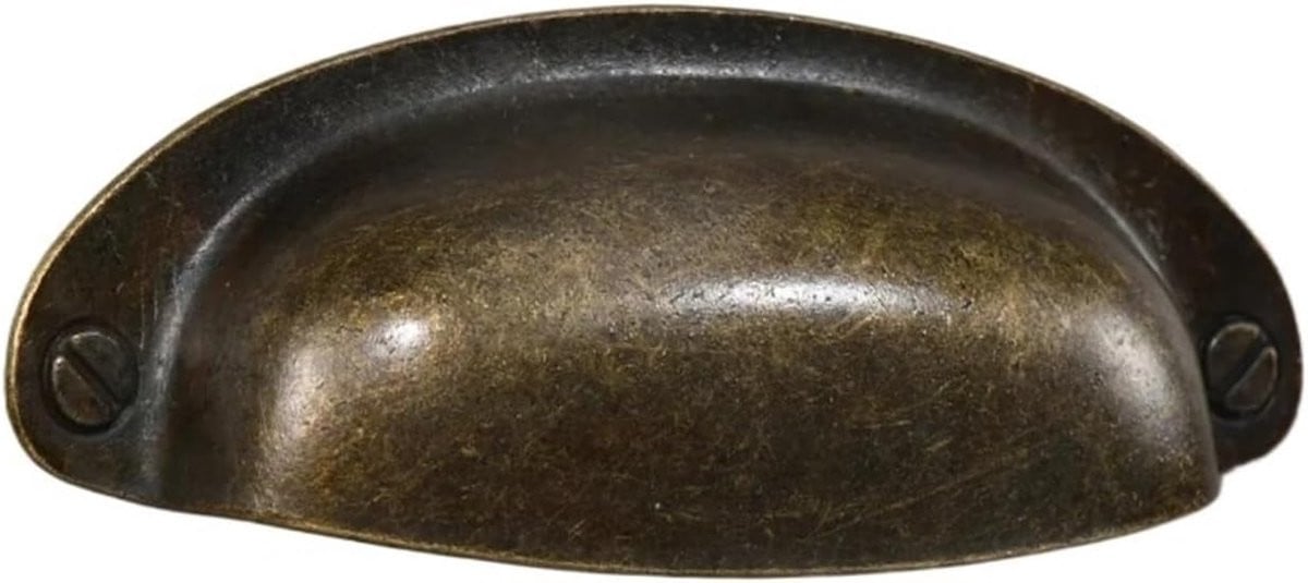 Set van 2 Vintage Schelpgrepen voor Meubels en Kastdeuren - Brons