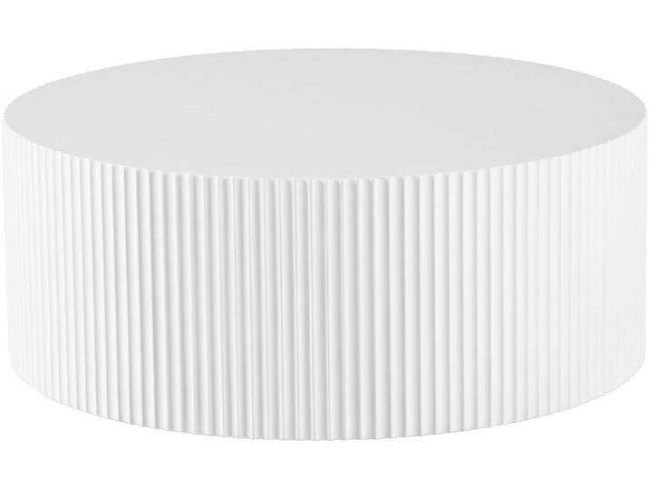Couchtisch SALESFEVER New Orleans Stilvoller Couchtisch , weiss (weiß, weiß, weiß), B:90cm H:35cm T:90cm, MDF, Tische, Couchtisch, mit umlaufender Rillenstruktur