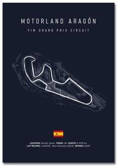 Inspire Essentials F1 Circuit Track Wall Art Canvas Motorsport Racing Poster 14 11.81 X 15.75 Inches