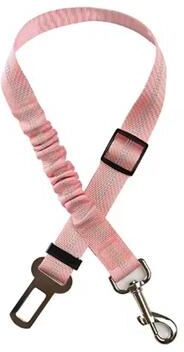 Inspired Finds PawGuard Adjustable Dog Car Seat Belt Elastic Safety Leash For Pets With Buffer Shock Absorption & Secure Clip For Tra pink