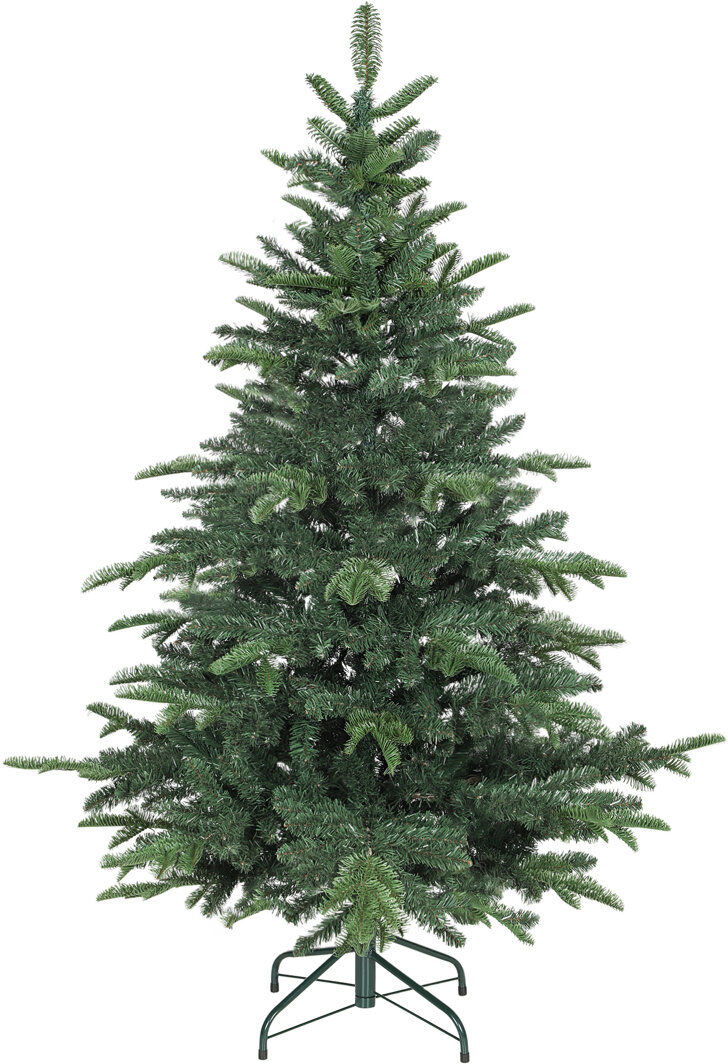 HOMCOM 5ft Artificial Christmas Tree with Realistic Tips, Wide Shape, Green Green 12.5' H