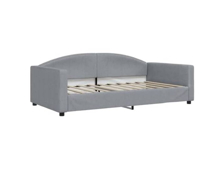 PUGYNBK Schlafsofa aus Stoff, hellgrau, 100 x 190 cm Struktur aus Metall und Holz, Rückenlehne mit Schaumstoff, modernes Design für Gäste