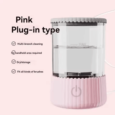 Inspire Curations 3 in 1 Electric Makeup Brush Cleaner USB Automatic Brush Cleaner & Dryer For Deep Cleaning pink