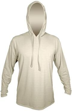 Anetik MVLPRH8 Men's Low Pro Tech Hooded Long Sleeve T-Shirt in Stone Heathered size XS   Polyester/Spandex Blend