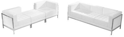 Flash Furniture 4 Piece LeatherSoft Sofa & Lounge Chair Set with Taut Back and Seat