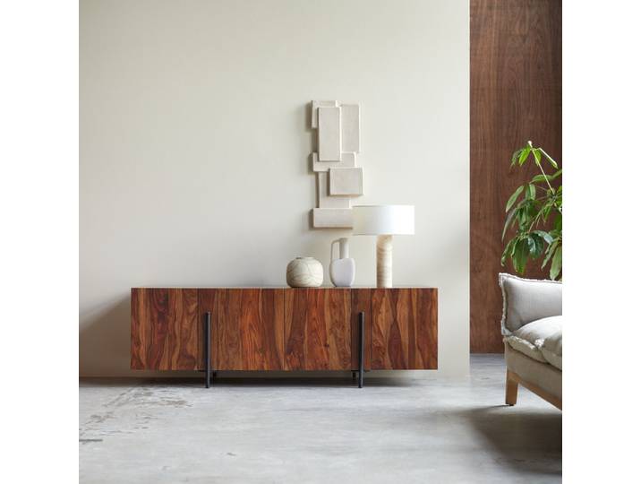Lowboard aus massivem Palisanderholz 165 cm Honorine - Braun - Sheesham