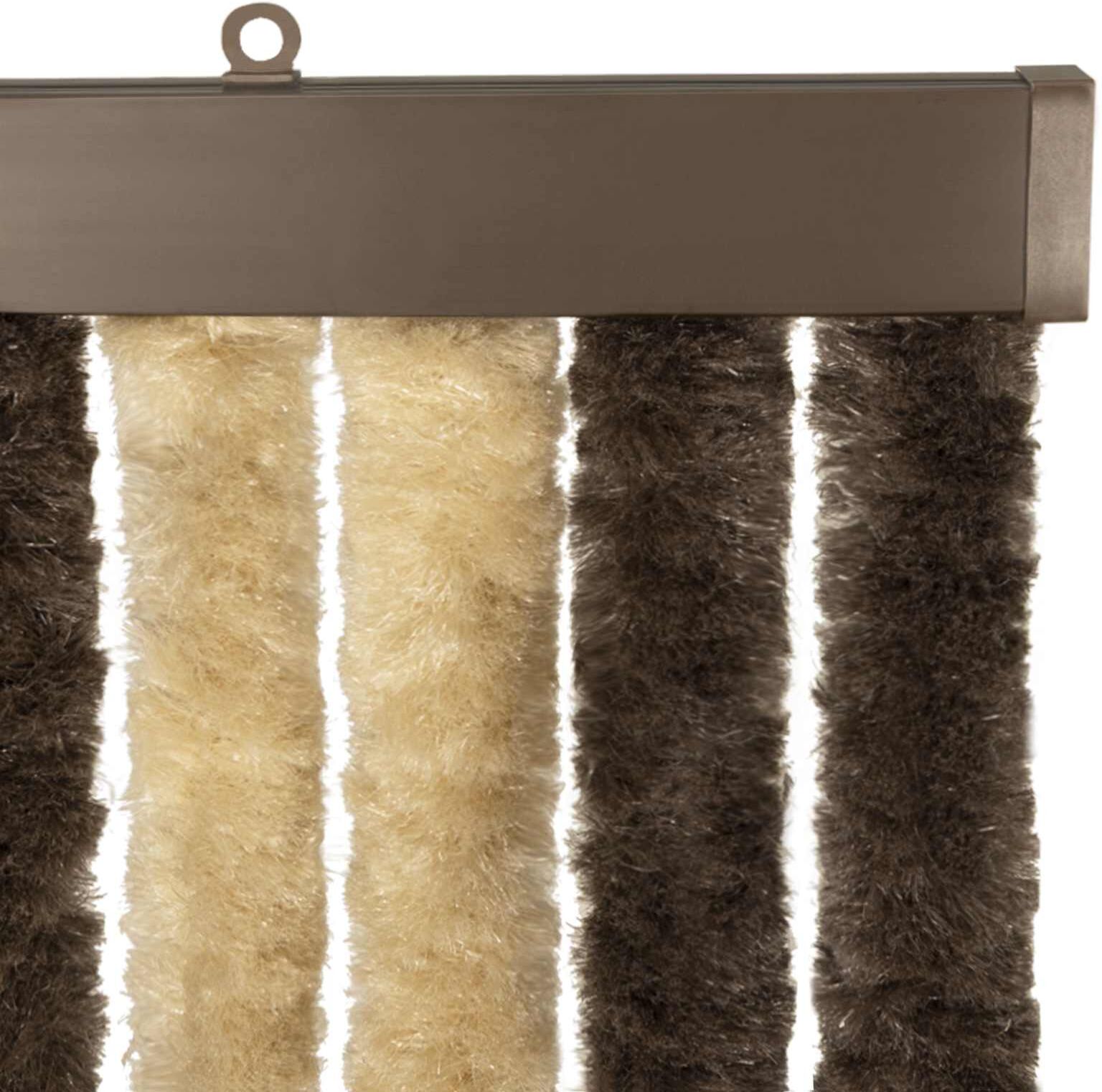 vidaXL Rideau anti-insectes en chenille Marron foncé et beige