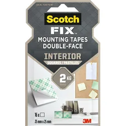 Scotch FIX™ INTERIOR doppelseitige Klebepads, 16 Stück