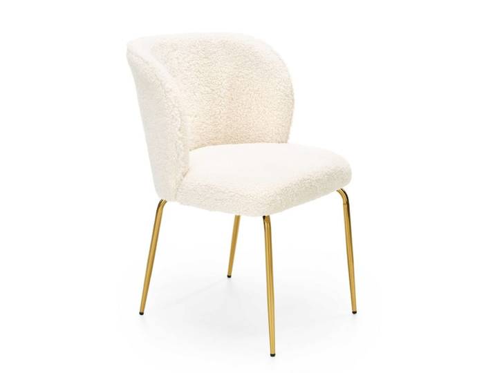 Chaise design aspect fourrure de mouton crème