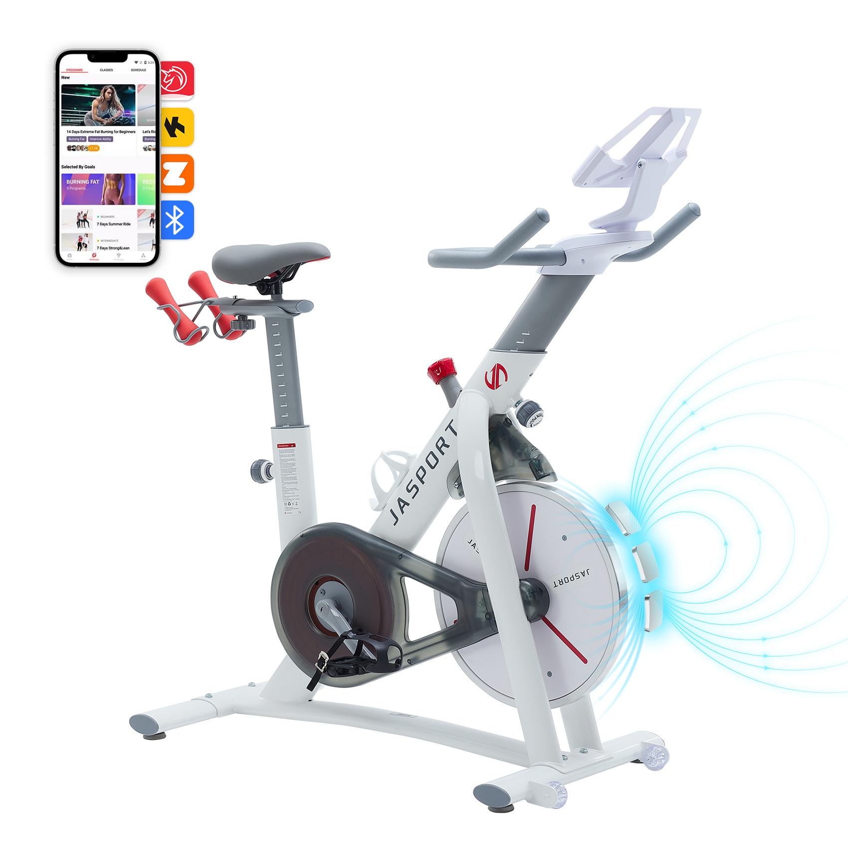 JASPORT S3 Heimtrainer Fahrrad mit App und Magnetischem Widerstand, Bis 120KG, Indoor Fitnessbike Heimtrainer für Kardio Training, Indoor Bike, Leise
