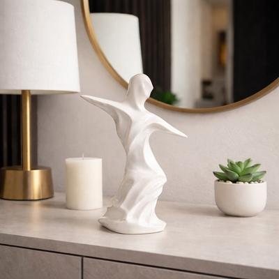 Sagebrook Home "Abstract Ceramic Dancer Statue Figurine for Home Decor - 14"", White - 14.0"""