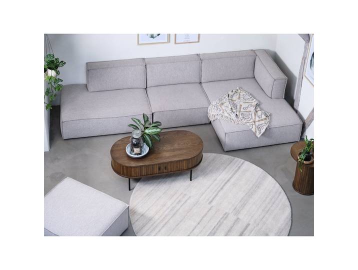 Holz-Couchtisch Gativel 120x60 cm, Lamellen in gebranntem