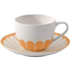 Villeroy & Boch, Tasse, Fleur Couleur Cappuccinotasse mit Untertasse (300 ml, 1x)