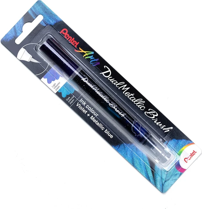 Pentel Dual Metallic Brush XGFH-DVX Brush-Pen lila, 1 St.