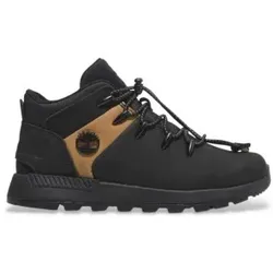 Timberland für Jungen. TB0A6BXDEMJ1 Lederschuhe Sprint Trekker Mid schwarz (34), Wohnung, Schnürsenkel, Sportlich, Draußen, Nachhaltig, Kind