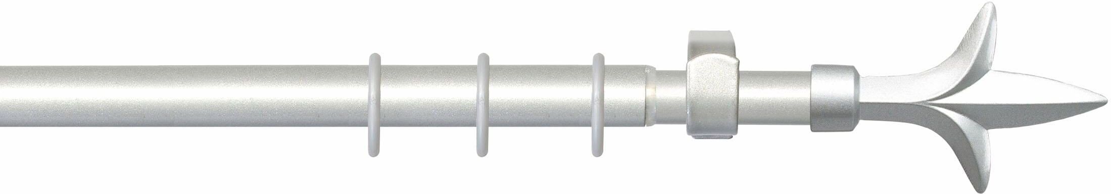 Gardinenstange LIEDECO "Sparta" Gr. 1, silber (mattsilberfarben), Ø:20mm, Metall, Gardinenstangen, Gardinenstange mattsilberfarben L: 130cm - 240cm Ø 20mm, 1 läufig