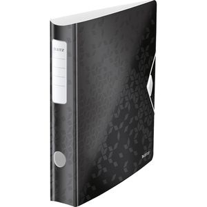 Leitz Ordner 1107-01-95, Active WOW, PP, A4, 6,5cm, Kunststoffordner, mit Innentaschen, schwarz