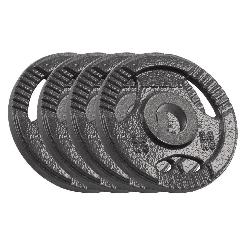 Rebel Olympisches Hantelset aus Gusseisen 4x2 5kg Bohrung 51mm Platte mit Griffen ACTIVE (4 x 2.5 kg) (RBA-2143-02.5)