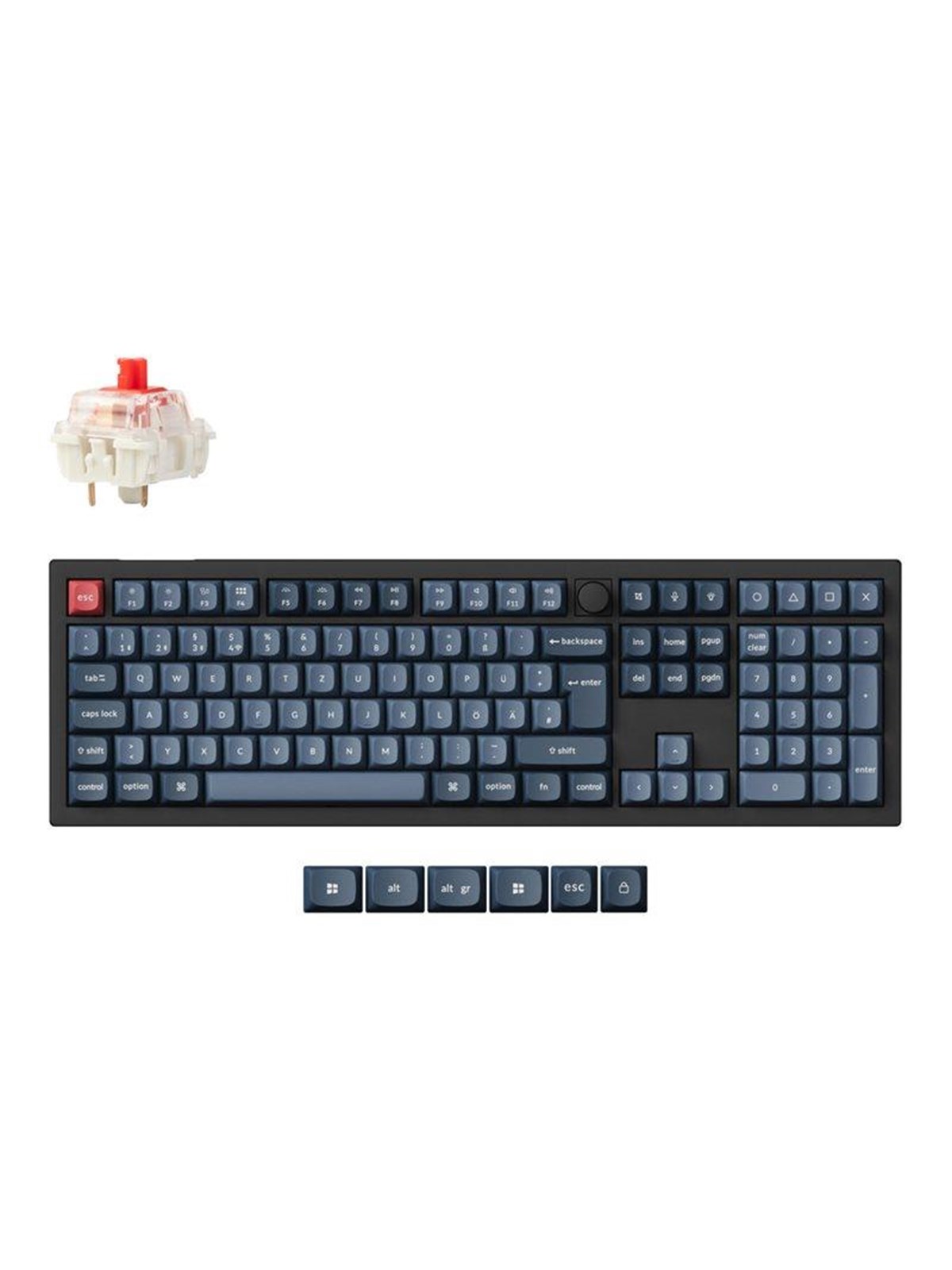 Keychron V6 Max - keyboard - QMK custom mechanical ISO layout collection - 100% full size - with knob - QWERTZ - German - carbon black Input Device - Tastatur - Full-Size - Deutsch - Schwarz