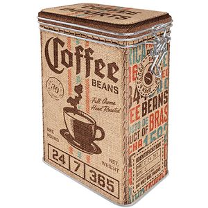 Nostalgic-Art Kaffeedose Coffee Sack, aus Metall, luftdicht, mit Bügelverschluss, mit Motiv, eckig, 1,3 Liter
