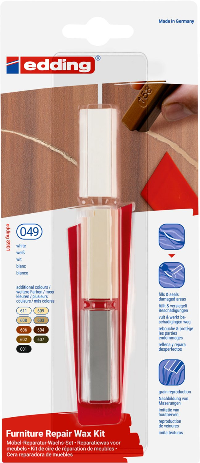 Edding 8901 reparatiewas voor houten meubels - Wit
