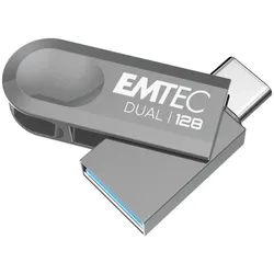 Emtec D280 Dual USB-Stick 128 GB USB Type-A / USB Type-C 3.2 Gen 1 (3.1 Gen 1) Silber