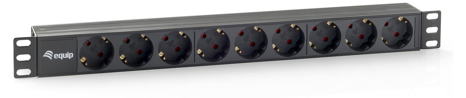 Equip Steckdosenleiste 19 inch 1HE 9-voudig Schuko met 1,8m kabel zwart