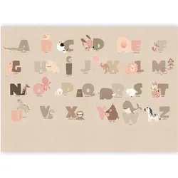 Artgeist, Tapete, Fototapete - A Beige Alphabet (250 x 175 cm)
