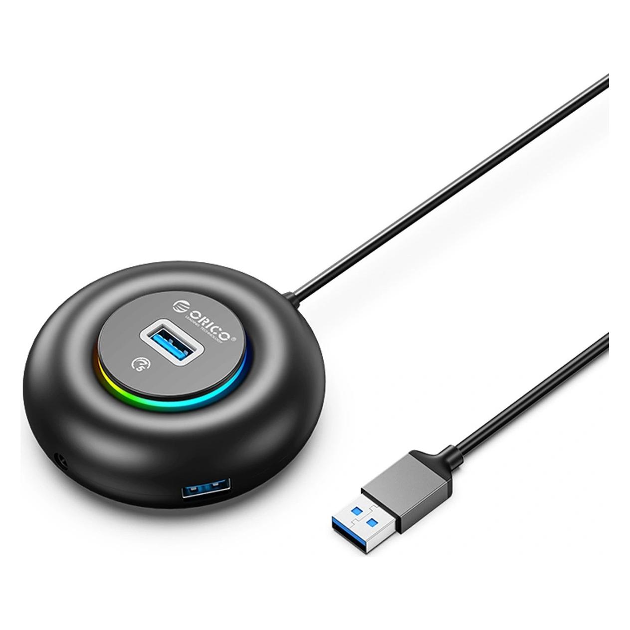 Orico Adapter YXR4-U3 RGB USB-Hub mit 4 USB-A-3.0-Anschlüssen und Audio-/Mikrofonanschluss, 1,8 m - (USB-A, 4 Ports) (72069670)