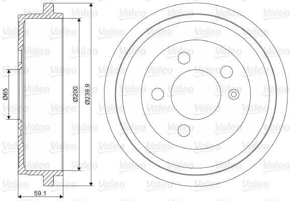 Valeo Bremstrommel 237099 Hinterachse Für Vw