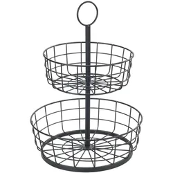 Multi-Korb-Etagere (HT 39x28 cm) - schwarz - HT 39x28 cm