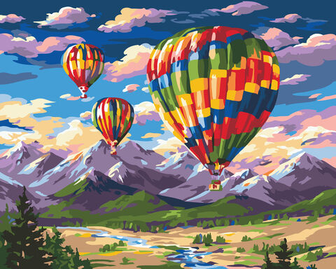 Malen nach Zahlen auf Keilrahmen "Heißluftballons", 50 x 40 cm