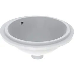Geberit VariForm Unterbauwaschtisch rund, 330mm, ohne Hahnloch, mit Überlauf, 500.745.01.2, Farbe: Weiß