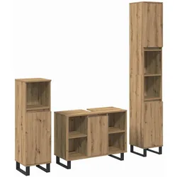 vidaXL Badezimmermöbel Set 3 pcs Braun 30 x 30 x 180 cm Holzwerkstoff