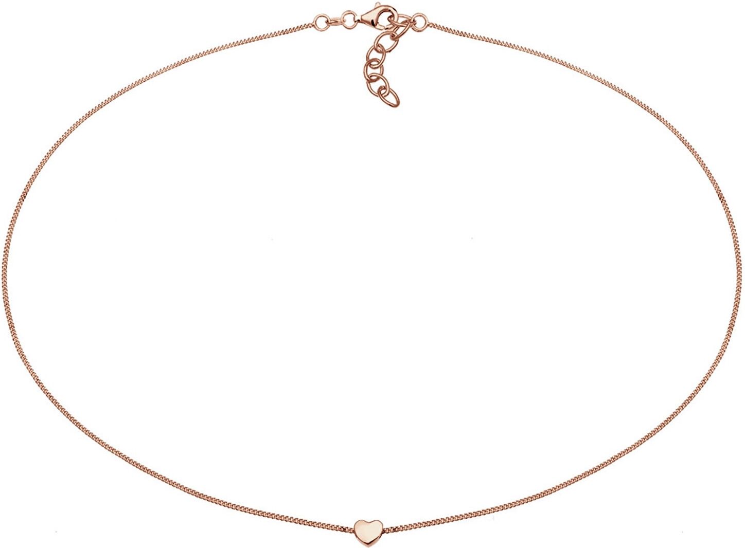 Choker ELLI "Halskette Choker Herz Liebe 925 Silber" Gr. 38, rosa (rosegold), Halsketten, Damen, ohne Stein, Silber 925 (Sterlingsilber), Choker
