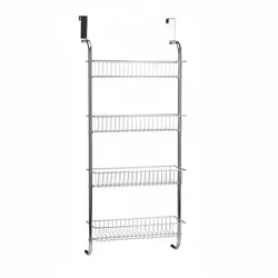 Relaxdays Hängeregal Chrom, Wandregal Badezimmer, Badregal Metall, Küchenregal zum Einhängen, HBT: 112x45x23 cm, silber