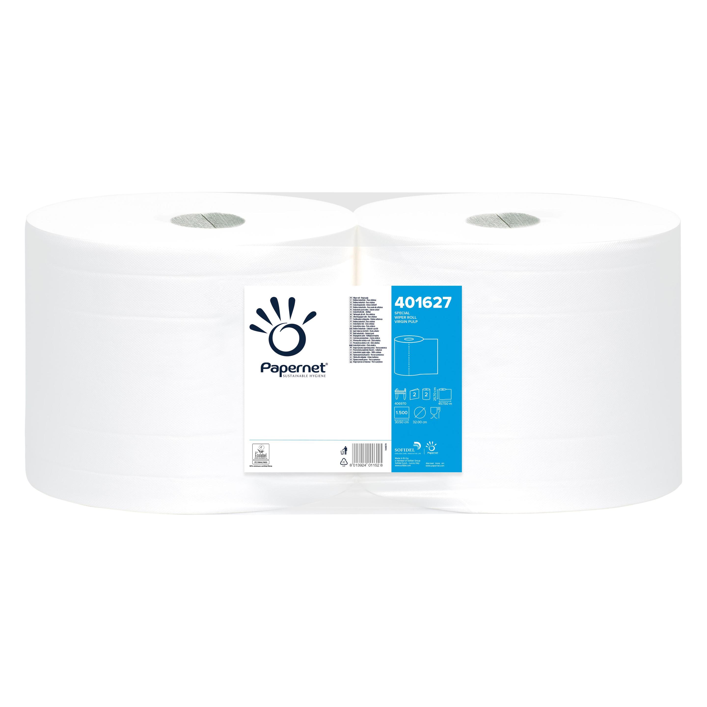 Papernet 401627 Papierhandtuch 457,5 m 1500 Blatt Zellulose Weiss (2x) (401627)
