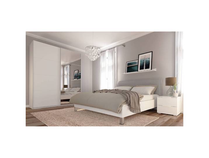 Schwebetürenschrank pure reflect 181 x 222cm Beige/Alpinweiß 2 Türen