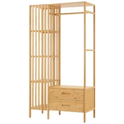 Helloshop26 - Designer-Garderobenständer für den Eingangsbereich 185 x 100 x 45 cm Bambus natur