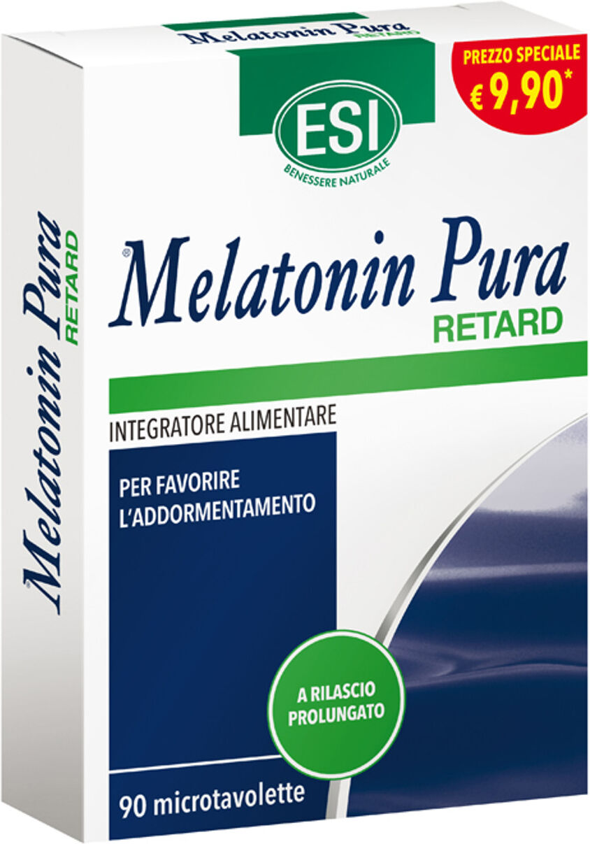 ESI Srl Esi Melatonin Pura Retard Integratore Sonno Rilassante, 90 Microtavolette – Supporto per un Riposo Naturale e Senza Stress