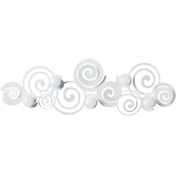 Orfeo - Wandkleiderbügel Weiß, 6 Haken, Eisen, platzsparend - Made in Italy