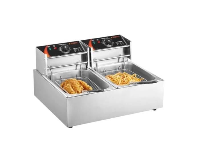 2 X 9,1 Qt/8,6 L Kommerzielle Fritteuse Mit Elektrischer Arbeitsplatte