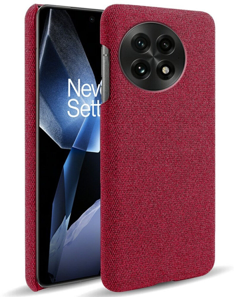 OnePlus 13 - EIDERWOOD Stofbetrukket Plastik Cover - Rød