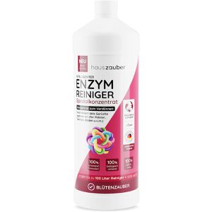 Hauszauber Enzymreiniger Geruchsentferner, Blütenfrische, Konzentrat, gegen Urin, Schweiß und Kot, Flasche 1 Liter