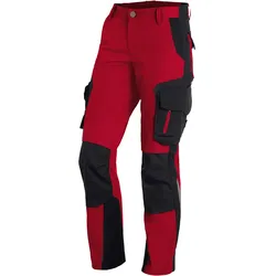 Damen Arbeitshose "ANNETTE" - 50 - rot/schwarz