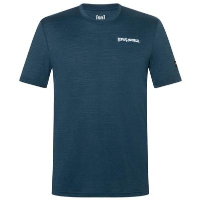 super.natural - Peak Lovers Tee - Merinoshirt Gr S blau