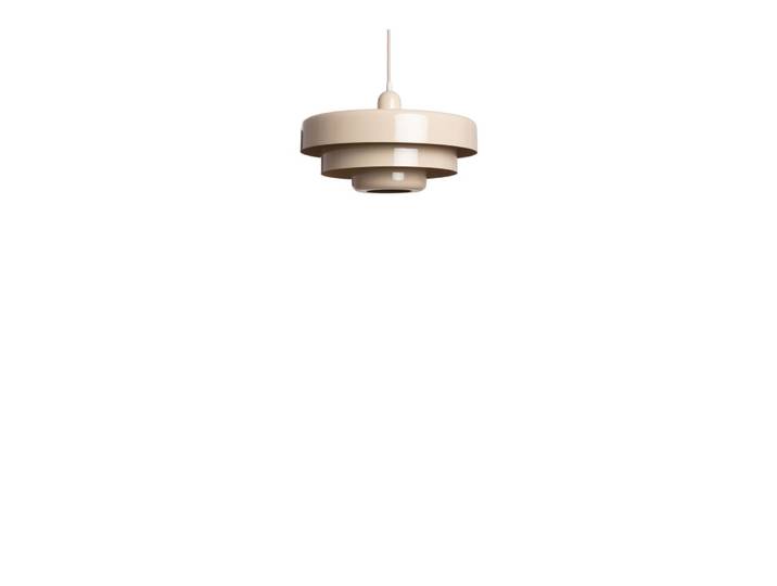 Suspension ronde en métal finition brillant ø35cm - beige