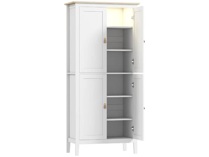 Buffet cuisine avec led réglable détecteur de mouvement mdf blanc